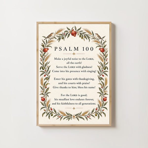 Psalm 100 Minimalist Christian Wall Art