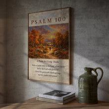 Psalm 100 Vintage Fall Art Print Thanksgiving Scripture