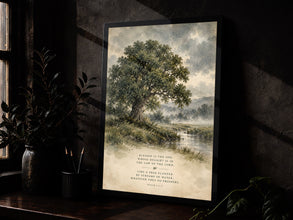 Psalm 11-3 Christian Wall Art, Vintage Tree Digital Print, Blessed Is The Man, Religious-XQO5CP