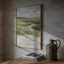 Psalm 116 Scripture Art Vintage Flower Field Painting