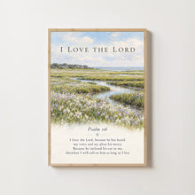 Psalm 116 Scripture Art Vintage Flower Field Painting