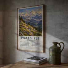 Psalm 121 Wall Art, ESV, Vintage Monet Print, Mountain Wall Art, Bible Verse Poster, Scri-3IMAFA