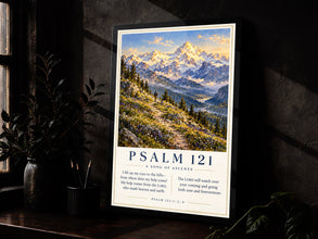 Psalm 121 Wall Art, ESV, Vintage Monet Print, Mountain Wall Art, Bible Verse Poster, Scri-3IMAFA