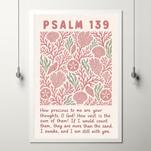 Psalm 139 Coastal Print Pink Christian Wall Art