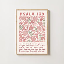 Psalm 139 Coastal Print Pink Christian Wall Art