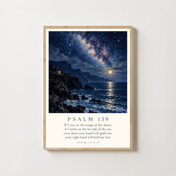 Psalm 139 Printable Wall Art, Vintage Monet Print, Bible Verse Wall Art For Christians, S-438G3A