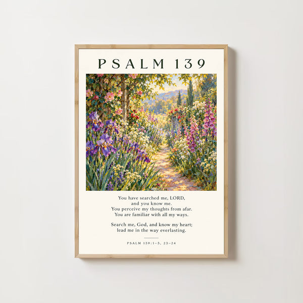 Psalm 139 Printable Wall Art, Vintage Monet Print, Bible Verse Wall Art For Christians, S-OK5OZB