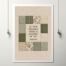 Psalm 1611 Quilt Print, In Your Presence Christian Wall Art, Heirloom Bible Verse Frame-NACGFJ
