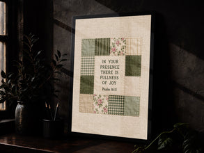 Psalm 1611 Quilt Print, In Your Presence Christian Wall Art, Heirloom Bible Verse Frame-NACGFJ