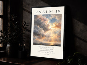 Psalm 19 Printable Wall Art, NIV, Cloud Painting Vintage Art Print, Bible Verse Poster Fo-872U4C