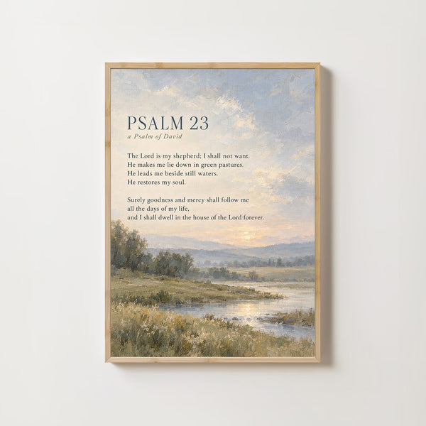 Psalm 23 Print, Christian Wall Art, Bible Verse Poster (Physical Print)