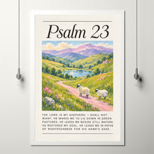 Psalm 23 Sheep Watercolor Painting Christian Wall Art (Digital Download)