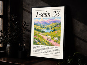 Psalm 23 Sheep Watercolor Painting Christian Wall Art (Digital Download)