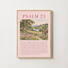 Psalm 23 Vintage Floral Print Christian Wall Art