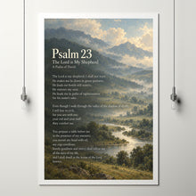 Psalm 23 Vintage Landscape Print Christian Bible Verse (Digital Download)
