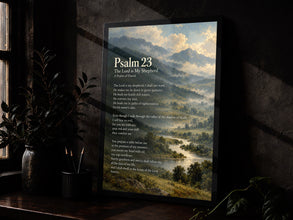 Psalm 23 Vintage Landscape Print Christian Bible Verse (Digital Download)