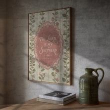 Psalm 23 Whimsical Pink Floral Christian Nursery Print (Printed & Shipped)
