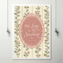 Psalm 23 Whimsical Pink Floral Christian Nursery Print (Printed & Shipped)