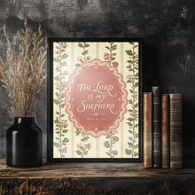 Psalm 23 Whimsical Pink Floral Christian Nursery Print (Printed & Shipped)