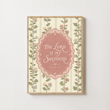 Psalm 23 Whimsical Pink Floral Christian Nursery Print (Printed & Shipped)
