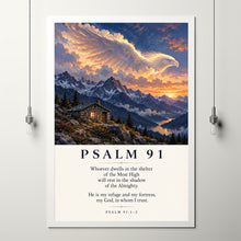 Psalm 91 Art Print Christian Christmas Gift Vintage Scripture Wall Art Bible Verse Faith-S4ETS1