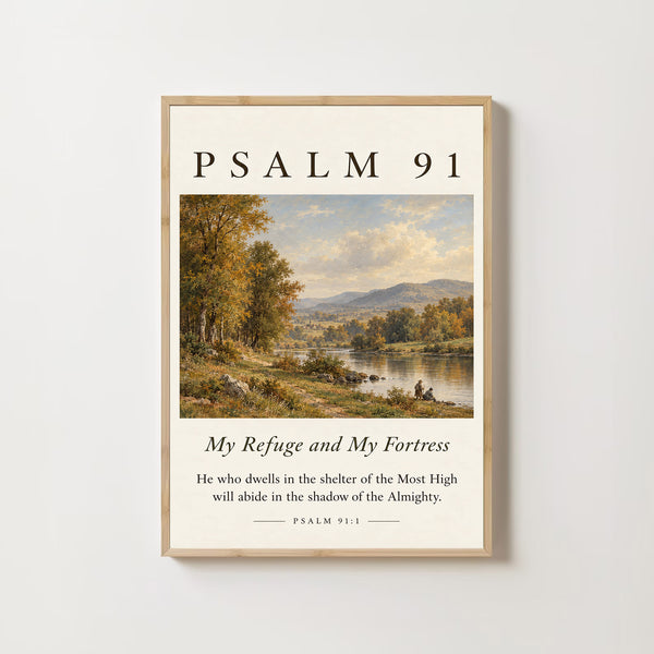 Psalm 91 Vintage Print Christian Wall Art