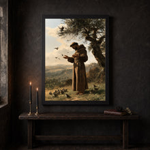 Saint Francis of Assisi Print, Sermon to the Birds, Catholic Wall Art, Franciscan Monk Painti-7PD4CI