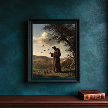 Saint Francis of Assisi Print, Sermon to the Birds, Catholic Wall Art, Franciscan Monk Painti-USJQEP