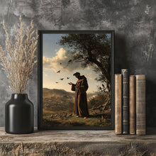 Saint Francis of Assisi Print, Sermon to the Birds, Catholic Wall Art, Franciscan Monk Painti-USJQEP