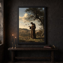 Saint Francis of Assisi Print, Sermon to the Birds, Catholic Wall Art, Franciscan Monk Painti-USJQEP