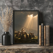 Sermon on the Mount Print, Blessed Are the Meek, Jesus Teaching Wall Art, Christian Home Deco-4V9BB5