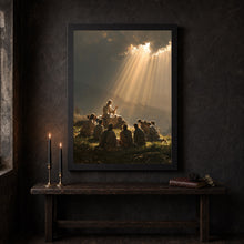 Sermon on the Mount Print, Blessed Are the Meek, Jesus Teaching Wall Art, Christian Home Deco-4V9BB5