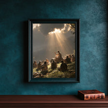 Sermon on the Mount Print, Blessed Are the Meek, Jesus Teaching Wall Art, Christian Home Deco-YITEGG