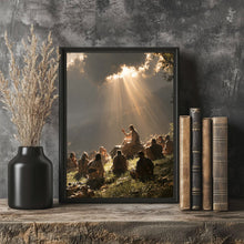 Sermon on the Mount Print, Blessed Are the Meek, Jesus Teaching Wall Art, Christian Home Deco-YITEGG