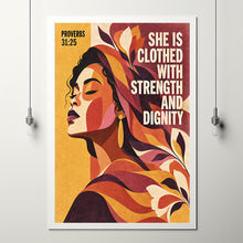 She Is Clothed With Strength and Dignity - Proverbs 31 25 - Christian Woman Art