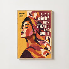 She Is Clothed With Strength and Dignity - Proverbs 31 25 - Christian Woman Art