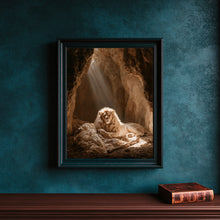 Daniel 6:22 Sleeping Lion Wall Art – Lions' Den Bible Print
