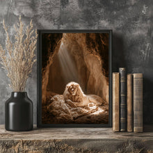 Daniel 6:22 Sleeping Lion Wall Art – Lions' Den Bible Print
