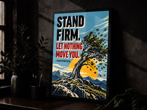 Stand Firm Let Nothing Move You - 1 Corinthians 15 58 - Christian Tree Art