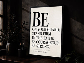 Stand Firm in the Faith - 1 Corinthians 16 13 - Christian Typography Print