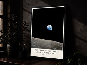 The Earth Is the Lords - Psalm 24 1 - Earthrise Christian Poster