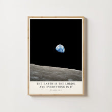 The Earth Is the Lords - Psalm 24 1 - Earthrise Christian Poster