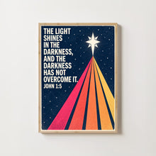 The Light Shines in the Darkness - John 1 5 - Christian Star Poster