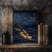 The Light Shines in the Darkness - John 1 5 - Fox Night Christian Art