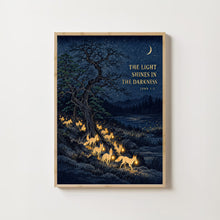 The Light Shines in the Darkness - John 1 5 - Fox Night Christian Art