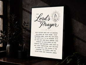 The Lord's Prayer Print Retro Christian Wall Art