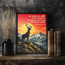 The Sovereign Lord Is My Strength - Habakkuk 3 19 - Deer Christian Poster