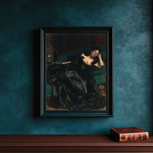 Victorian Woman Sleeping Art Print Dark Academia Gothic Decor