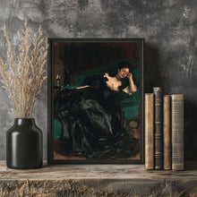 Victorian Woman Sleeping Art Print Dark Academia Gothic Decor