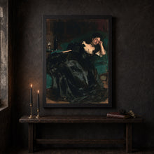 Victorian Woman Sleeping Art Print Dark Academia Gothic Decor